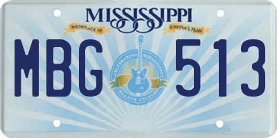 MS license plate MBG513