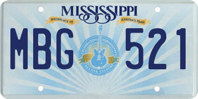 MS license plate MBG521