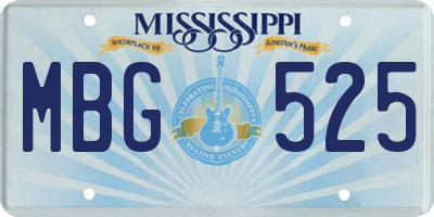 MS license plate MBG525