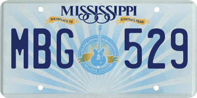 MS license plate MBG529