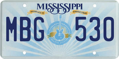 MS license plate MBG530