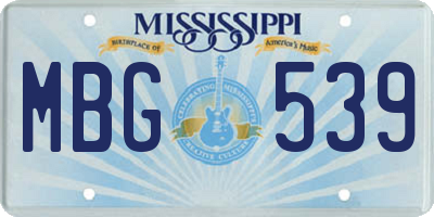 MS license plate MBG539