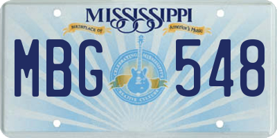 MS license plate MBG548