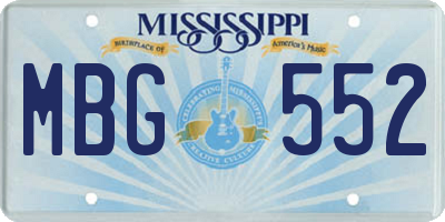 MS license plate MBG552