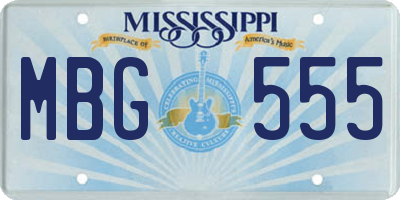 MS license plate MBG555