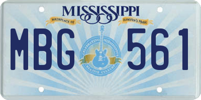 MS license plate MBG561