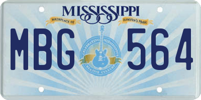 MS license plate MBG564