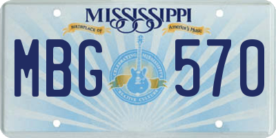 MS license plate MBG570
