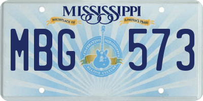 MS license plate MBG573