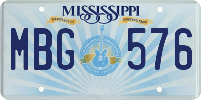 MS license plate MBG576