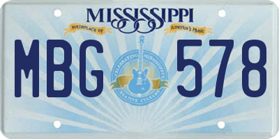 MS license plate MBG578