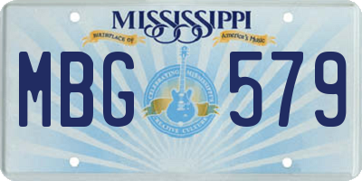 MS license plate MBG579
