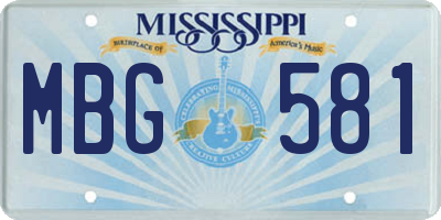 MS license plate MBG581