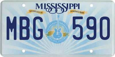 MS license plate MBG590