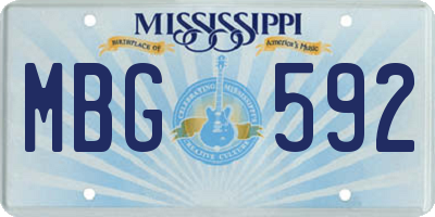 MS license plate MBG592