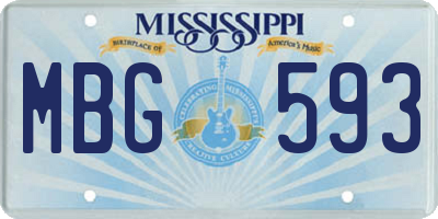 MS license plate MBG593