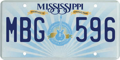 MS license plate MBG596