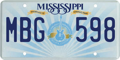 MS license plate MBG598