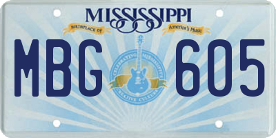 MS license plate MBG605