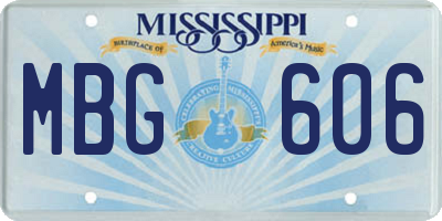 MS license plate MBG606
