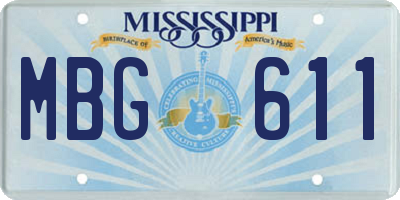 MS license plate MBG611