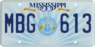 MS license plate MBG613