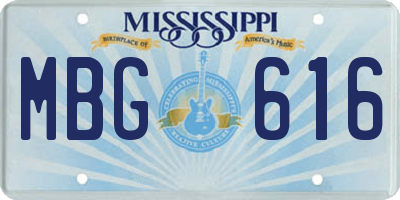 MS license plate MBG616