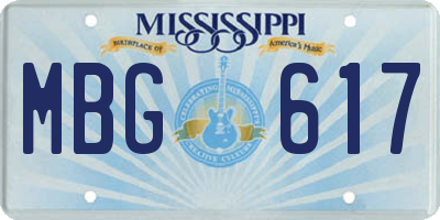 MS license plate MBG617