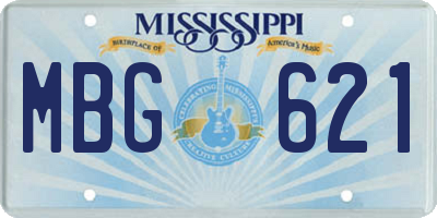 MS license plate MBG621
