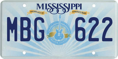 MS license plate MBG622