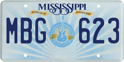 MS license plate MBG623