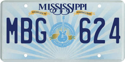 MS license plate MBG624
