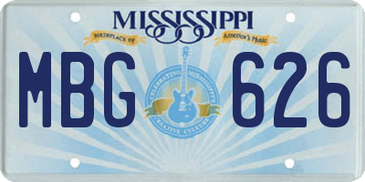 MS license plate MBG626