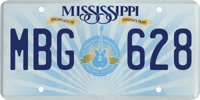 MS license plate MBG628