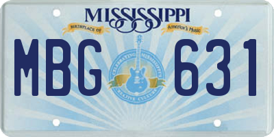 MS license plate MBG631