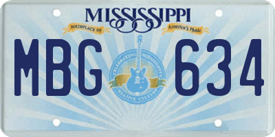 MS license plate MBG634