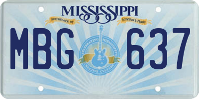 MS license plate MBG637