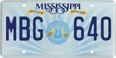 MS license plate MBG640