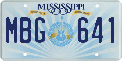 MS license plate MBG641