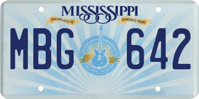 MS license plate MBG642