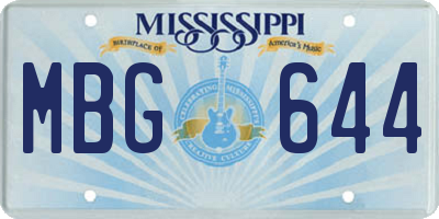 MS license plate MBG644