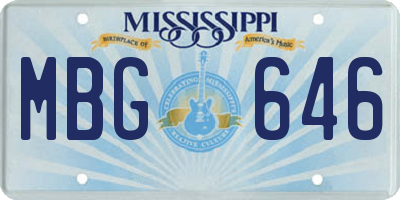 MS license plate MBG646
