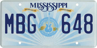 MS license plate MBG648