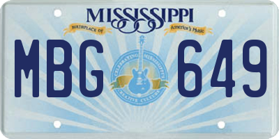MS license plate MBG649