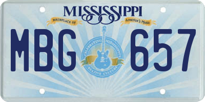 MS license plate MBG657