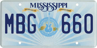 MS license plate MBG660