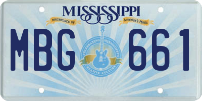 MS license plate MBG661