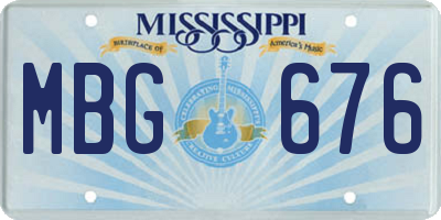 MS license plate MBG676