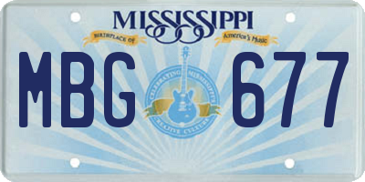 MS license plate MBG677