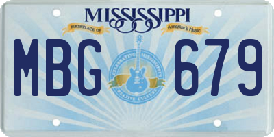 MS license plate MBG679